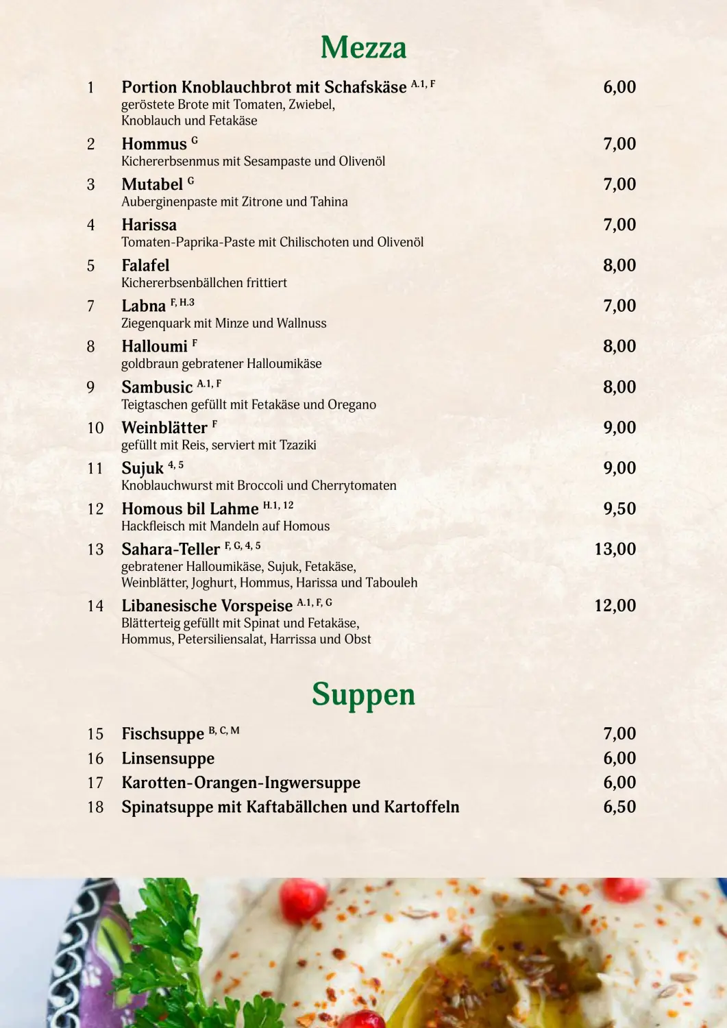 Speisekarte