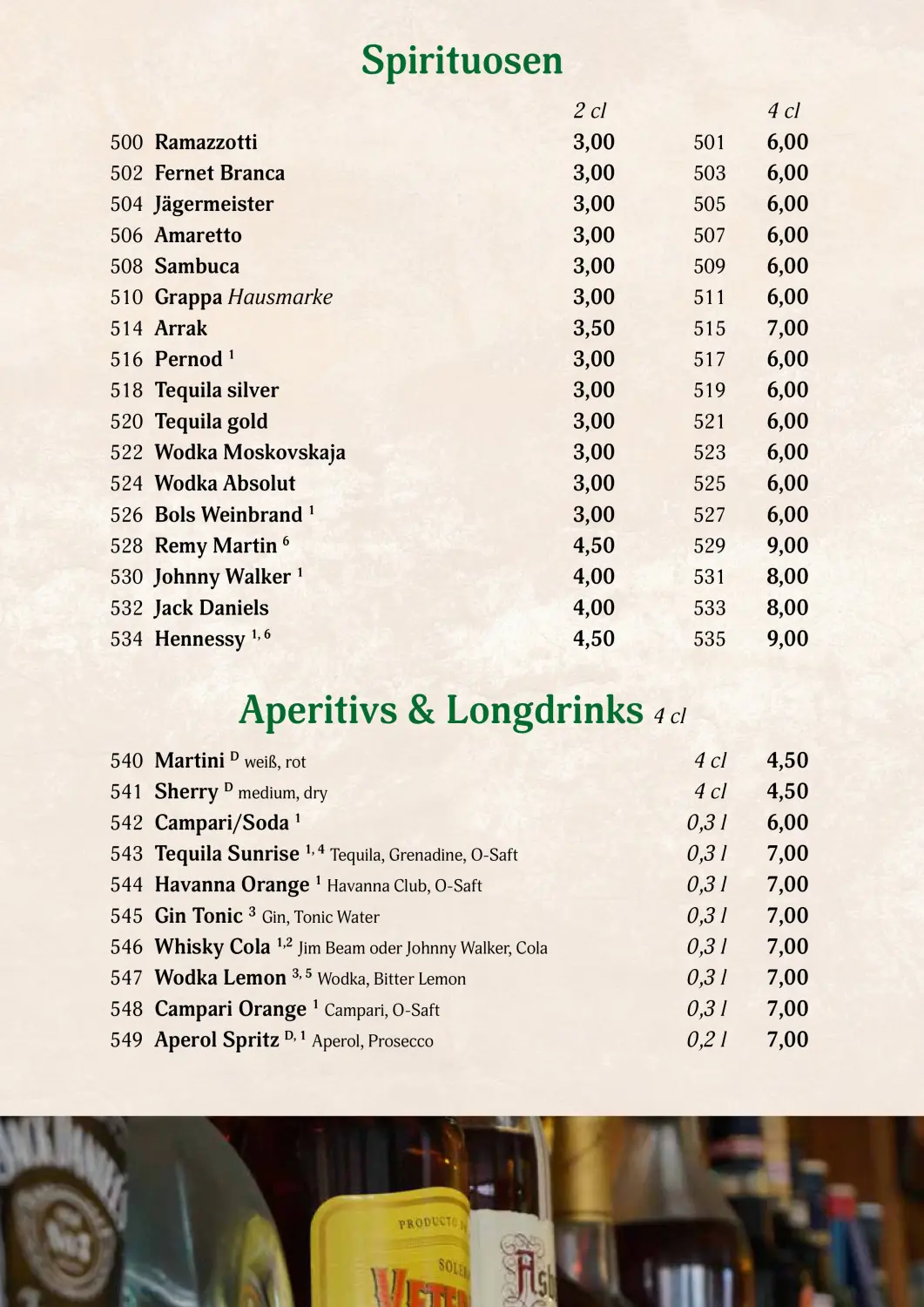 Speisekarte